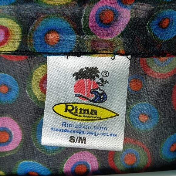 Rima Beachwear Sheer Circle Print Cover-Up S/M - Picture 2 of 9